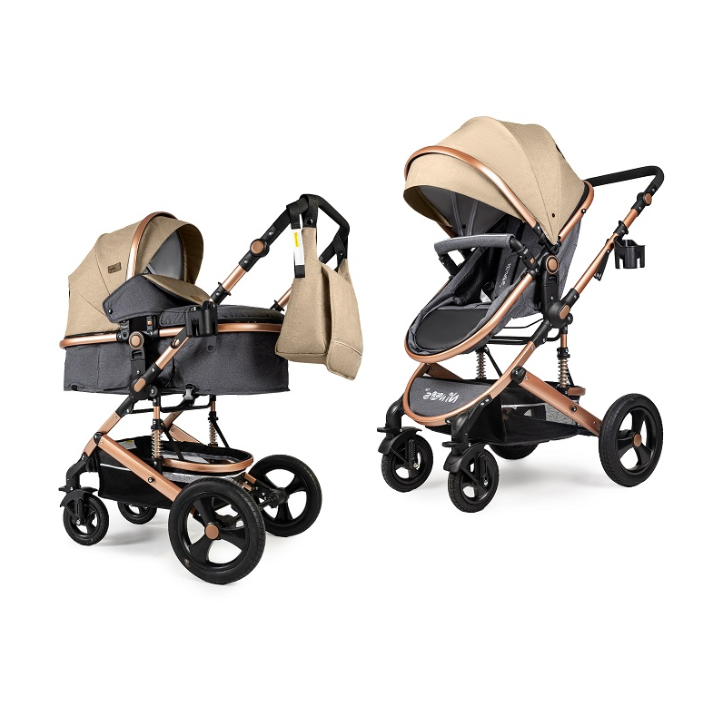 

Детская коляска трансформер 2в1 Ninos Brava New BEIGE (Khaki), Бежевый