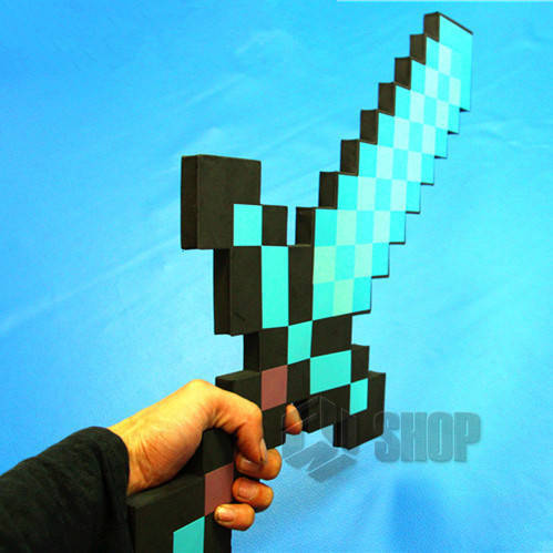 

Меч Майнкрафт Пиксельный Алмазный Minecraft Diamond Sword 60 см, Голубой