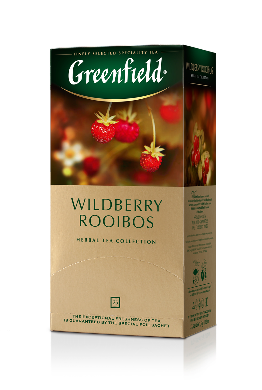 

/Чай травяной ройбош 15г*25*10 пакет Wildberry Rooibus GREENFIELD