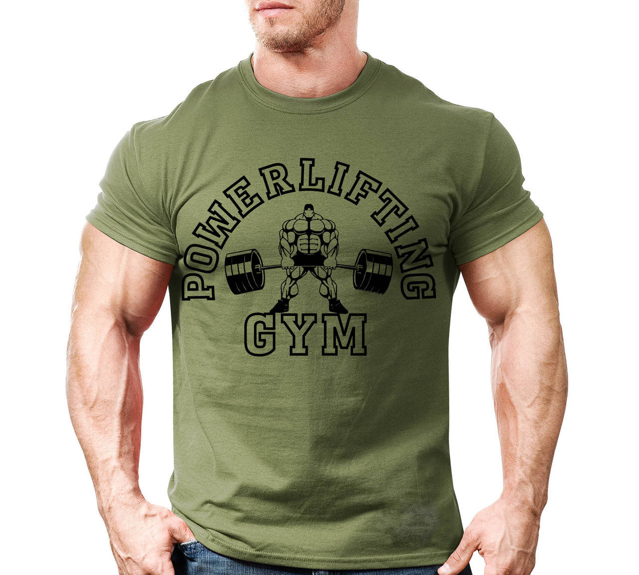 

Спортивная футболка Powerlifting (Разные цвета) XXL, Оливковый