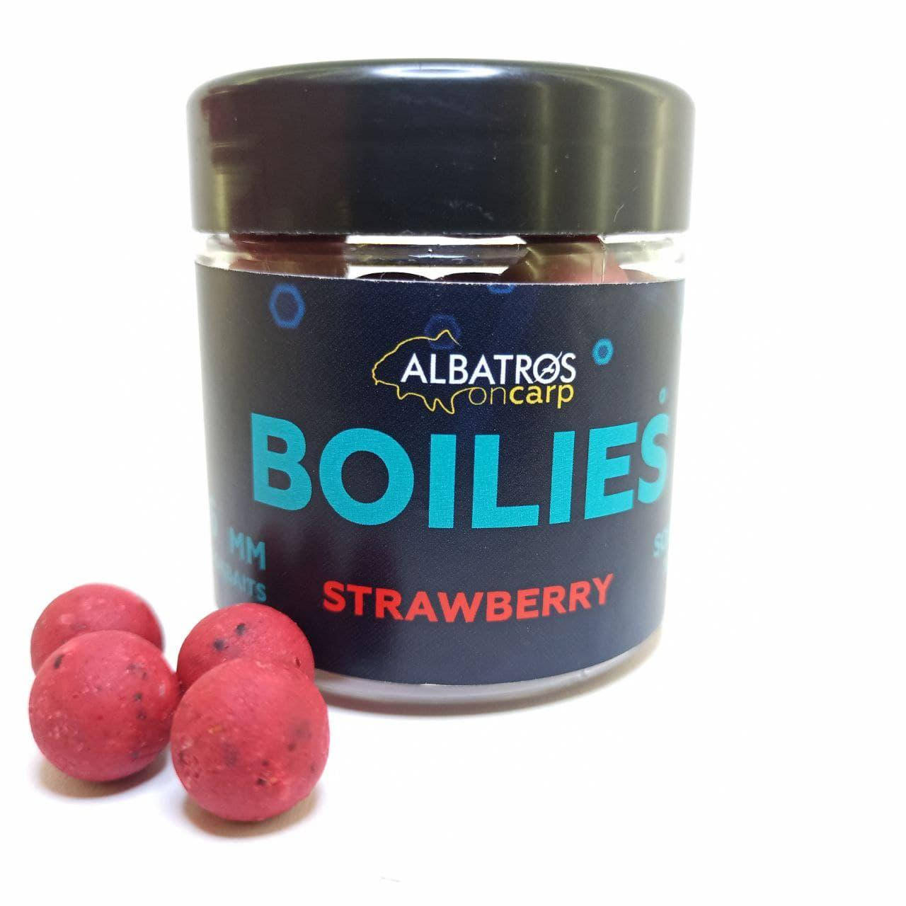 

Бойлы насадочные растворимые Strawberry (КЛУБНИКА) 16 мм "Albatros on Carp"