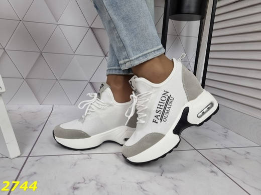 

Кроссовки сникерсы серые на танкетке Fashion, Серый