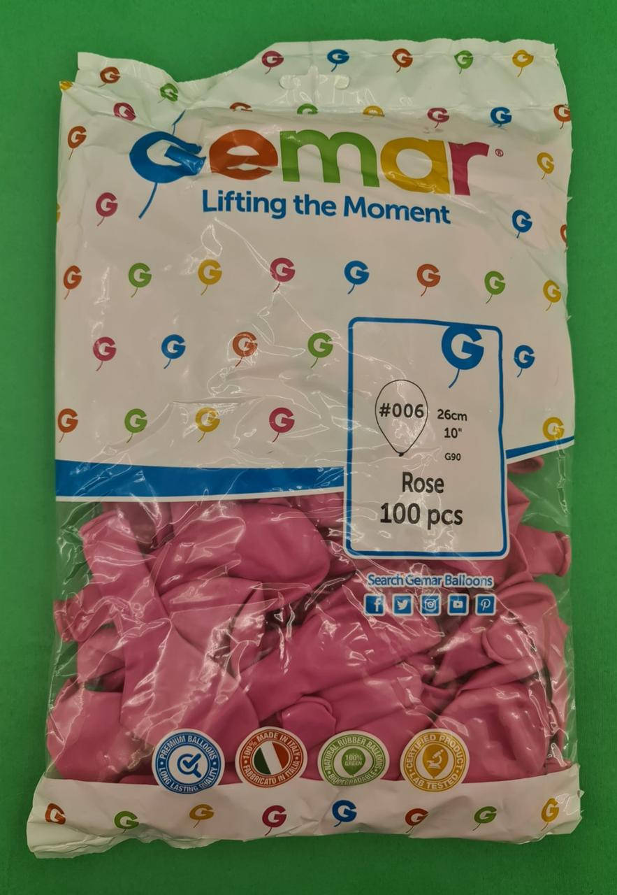 

Шары Воздушные Надувные Розовый 10"(25 см)100 шт(1 пач)Gemar