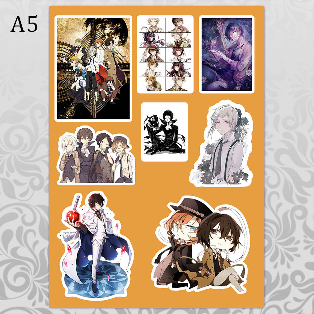 

Стикеры Аниме Bungou Stray Dogs без порезки 04, Разные цвета
