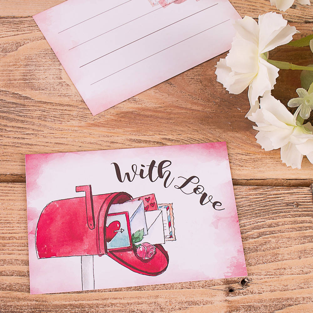 

Открытка мини with love