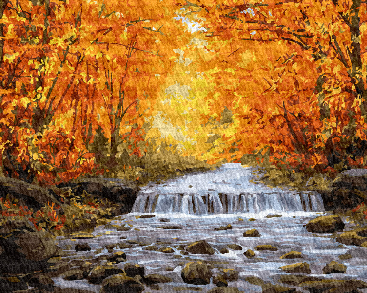 

УЦЕНКА Картина по Номерам Осенний водопад 40х50см RainbowArt
