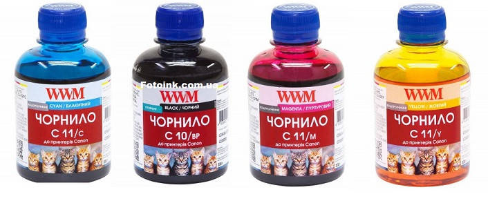 

Чернила WWM C10, C11 SET комплект (4 цвета по 200 грамм)