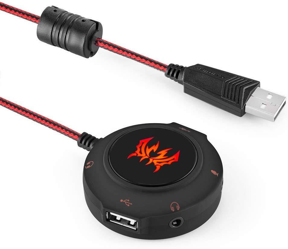 

Kotion Each USB Hub S2 Black/Red Звуковая карта с подсветкой