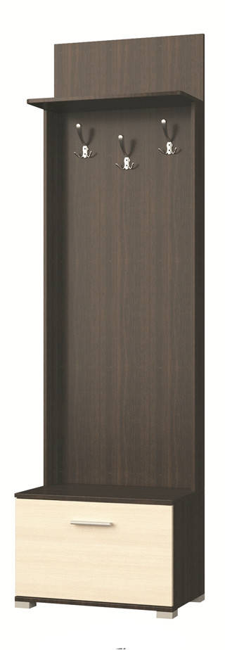 

Вешалка Бриз венге темный+дуб молочный (600х380х2100)