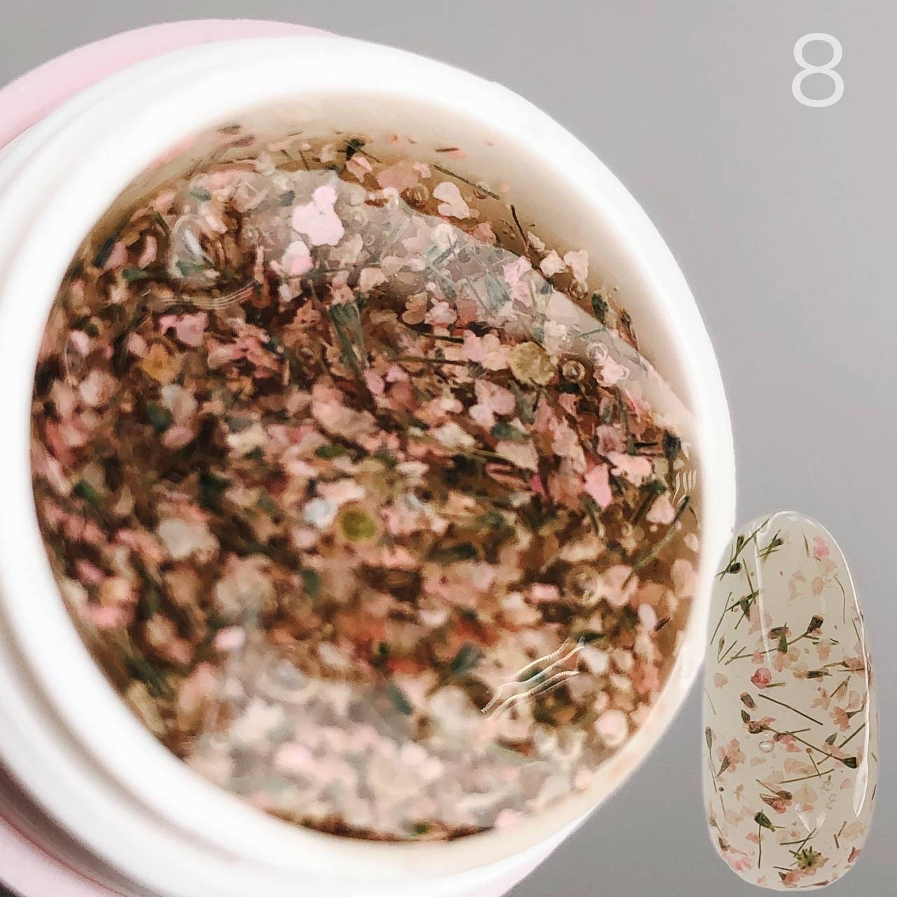 

Гель SAGA FLOWER FAIRY GEL 08 з сухоцвітами, 5 МЛ