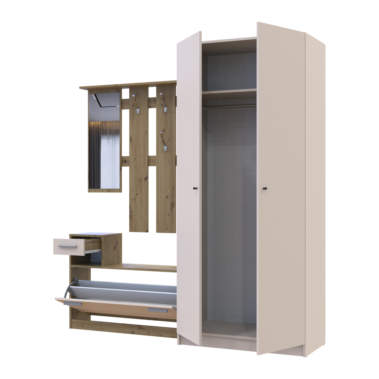 Передпокій Doros Alice та шафа Promo Дуб Евок/Кашемір 2 ДСП (42005160) 5