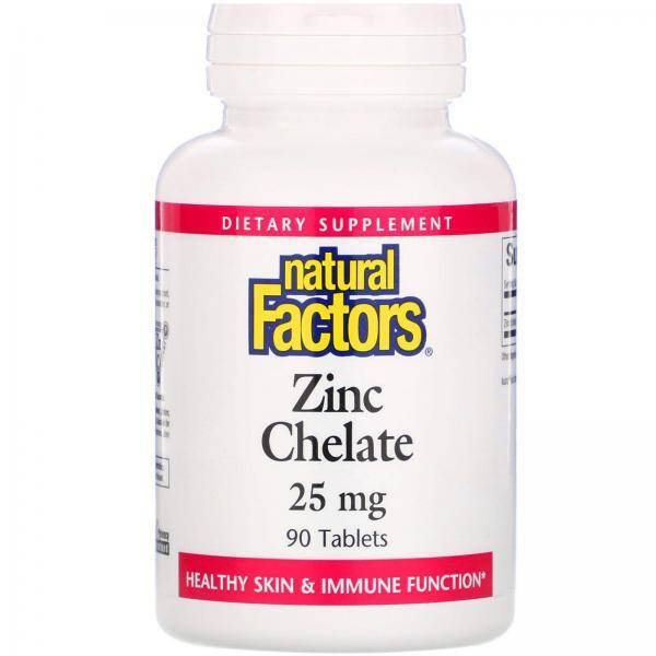 

Natural Factors Хелатный цинк 25 мг 90 таблеток