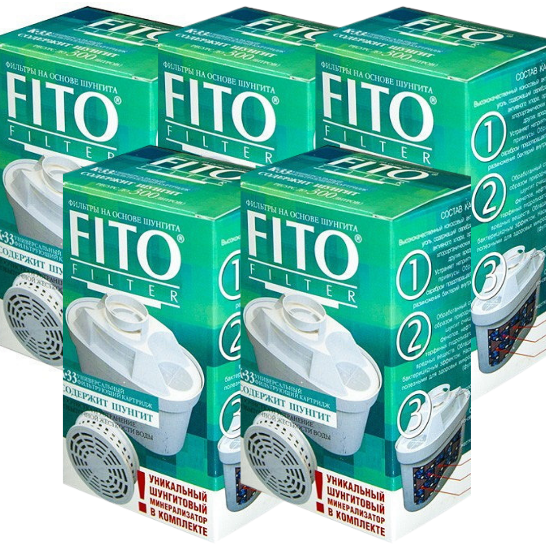 

Картридж для фильтра кувшина FITO К-33 комплект из 5 штук (для Brita Maxtra, Аквафор Максфор В100-25)