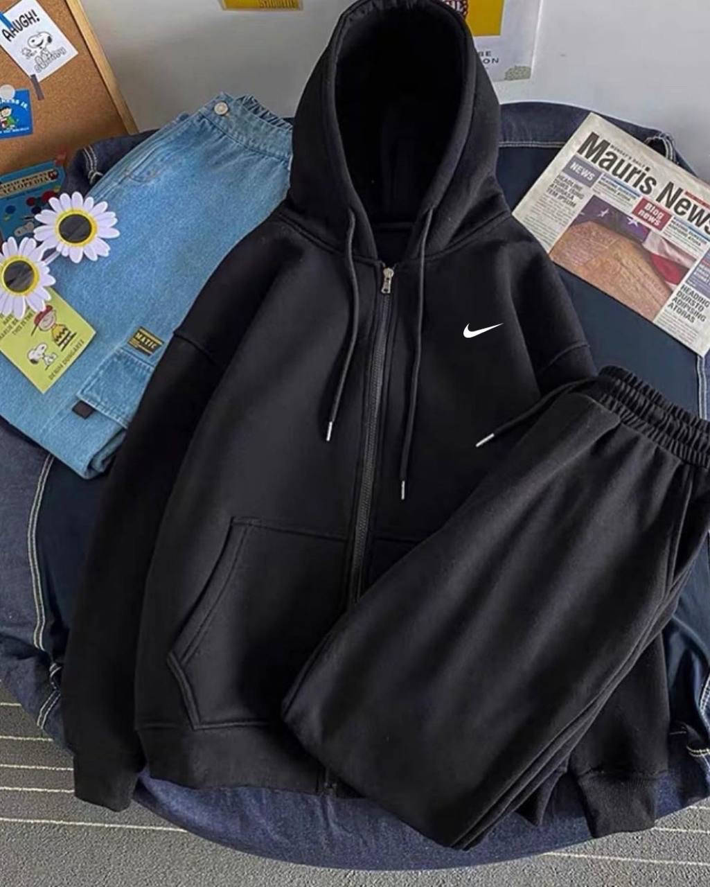 

Женский спортивный костюм Nike, женский спортивный костюм двунить, Черный