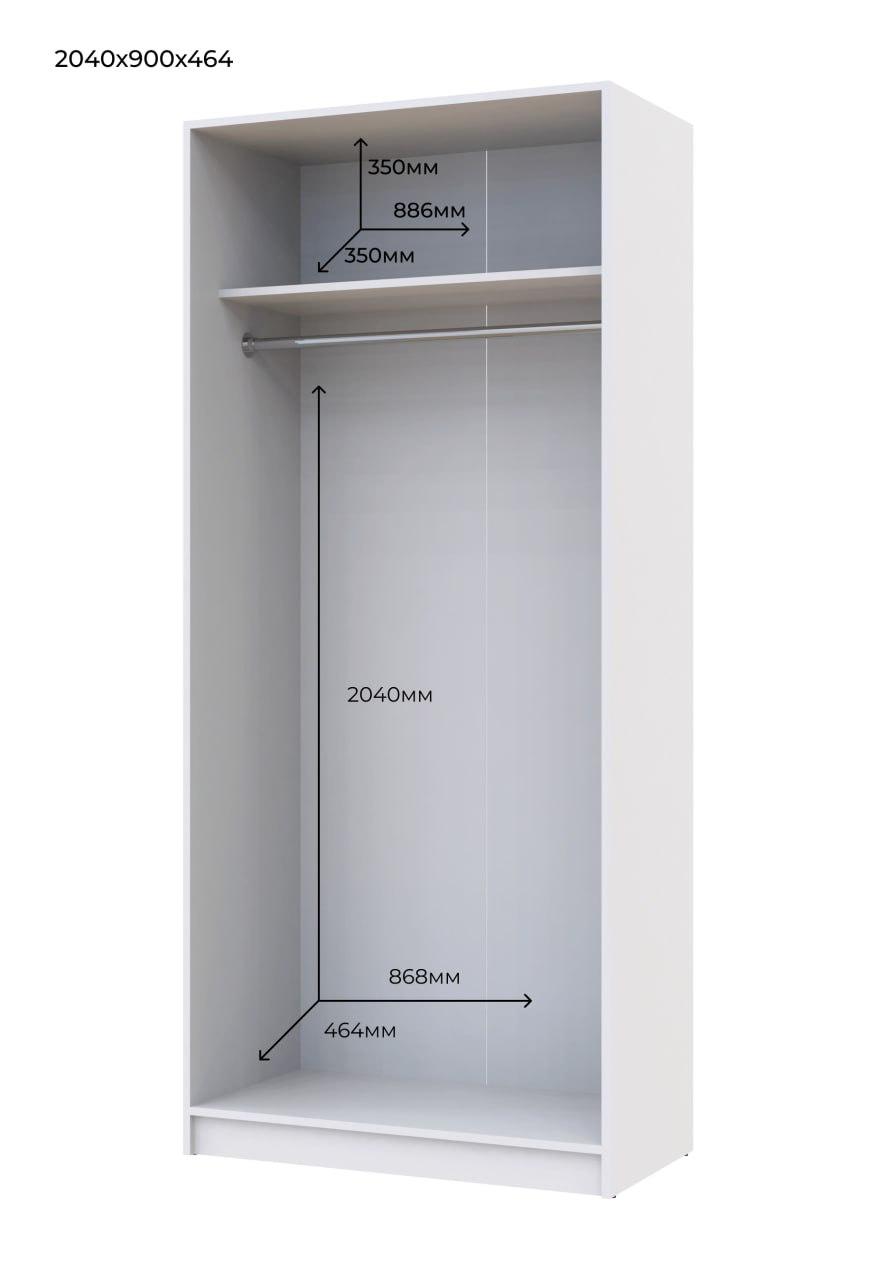 Шафа для одягу Doros Промо Білий 2+3 ДСП 225х48х204 (42005004) 2