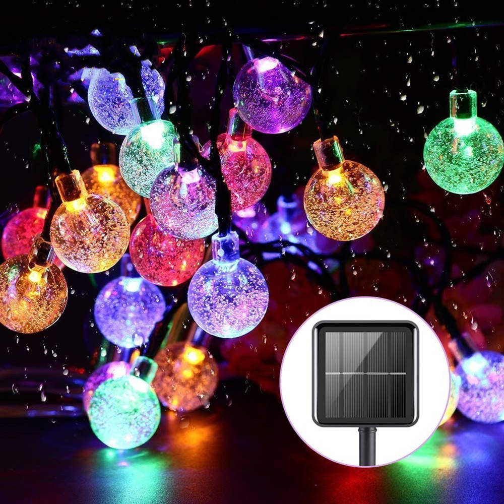 

Светодиодная гирлянда на солнечной батарее "Хрустальные шарики" RGB 50 LED