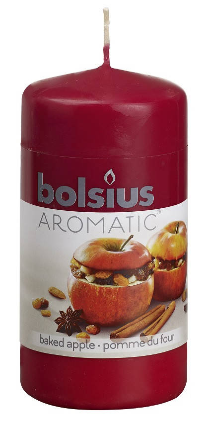 

Свеча запеченное яблоко ароматическая Bolsius 6х12 см 60/120-91+З, Бордовый