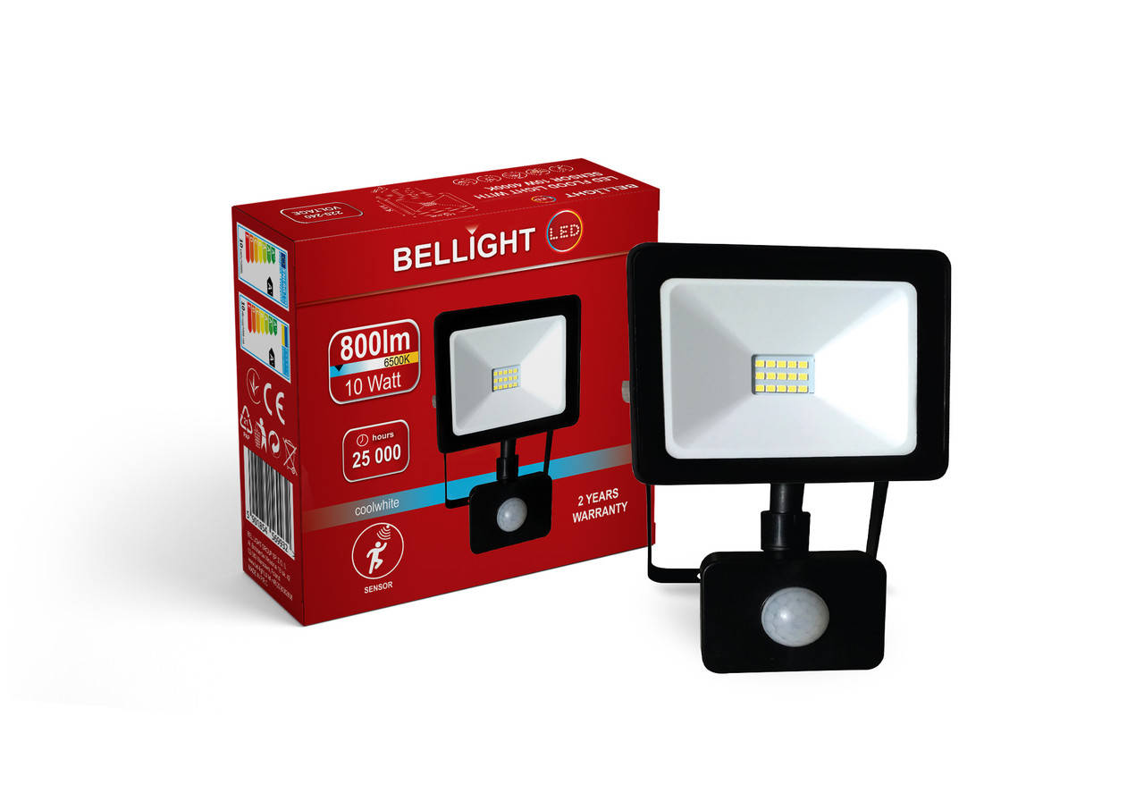 

Прожектор светодиодный Bellight 230V 10W 6500K с датчиком движения