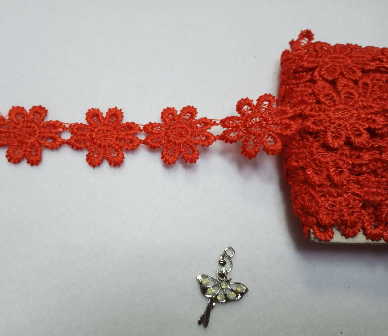 

Кружево Ромашка 25мм красный