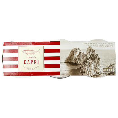 

Тунець Капрі в оливковій олії Capri all olio di oliva 80g 96шт/ящ (Код : 00-00006376)