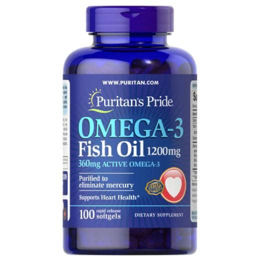 

Витамины омега 3 Puritan's Pride Omega-3 Fish Oil 1200mg (100 капсул.)