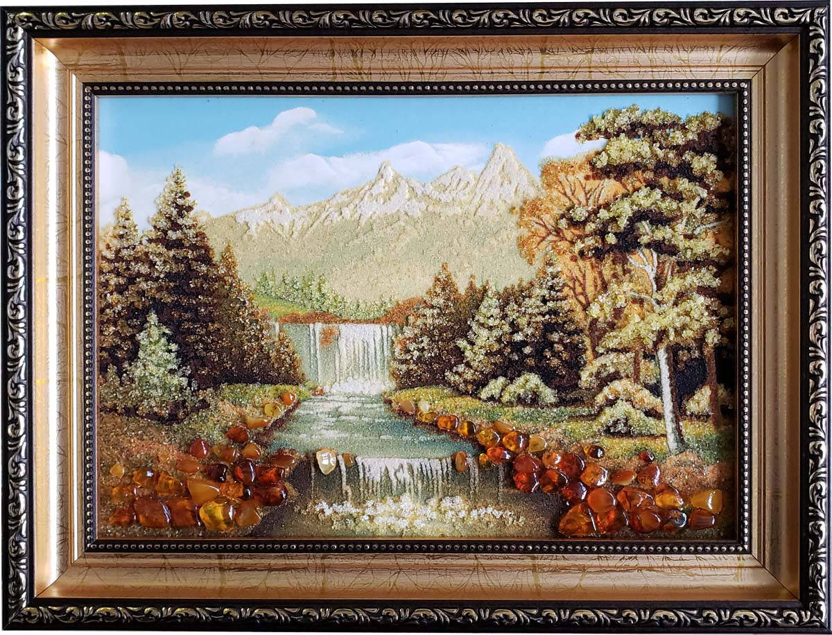 

Картина из янтаря "Горный водопад" (37 x 47 см) B083