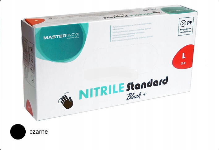 

Перчатки нитриловые MASTER GLOVE (черные), размер , 100шт./уп, Черный