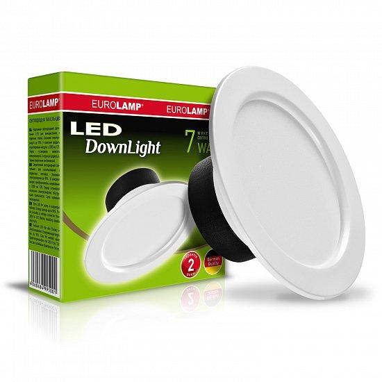 

Светодиодный cветильник круглый EUROLAMP LED DownLight 7W 3000K, Белый