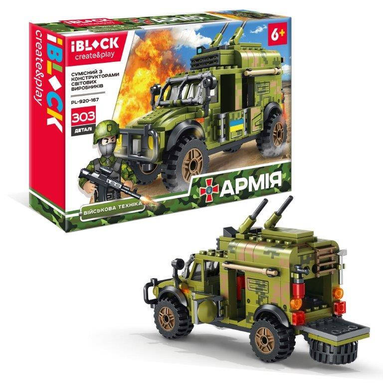 

Конструктор IBLOCK АРМИЯ, 303дет., в собран.кор 32,5*6*26см /24/