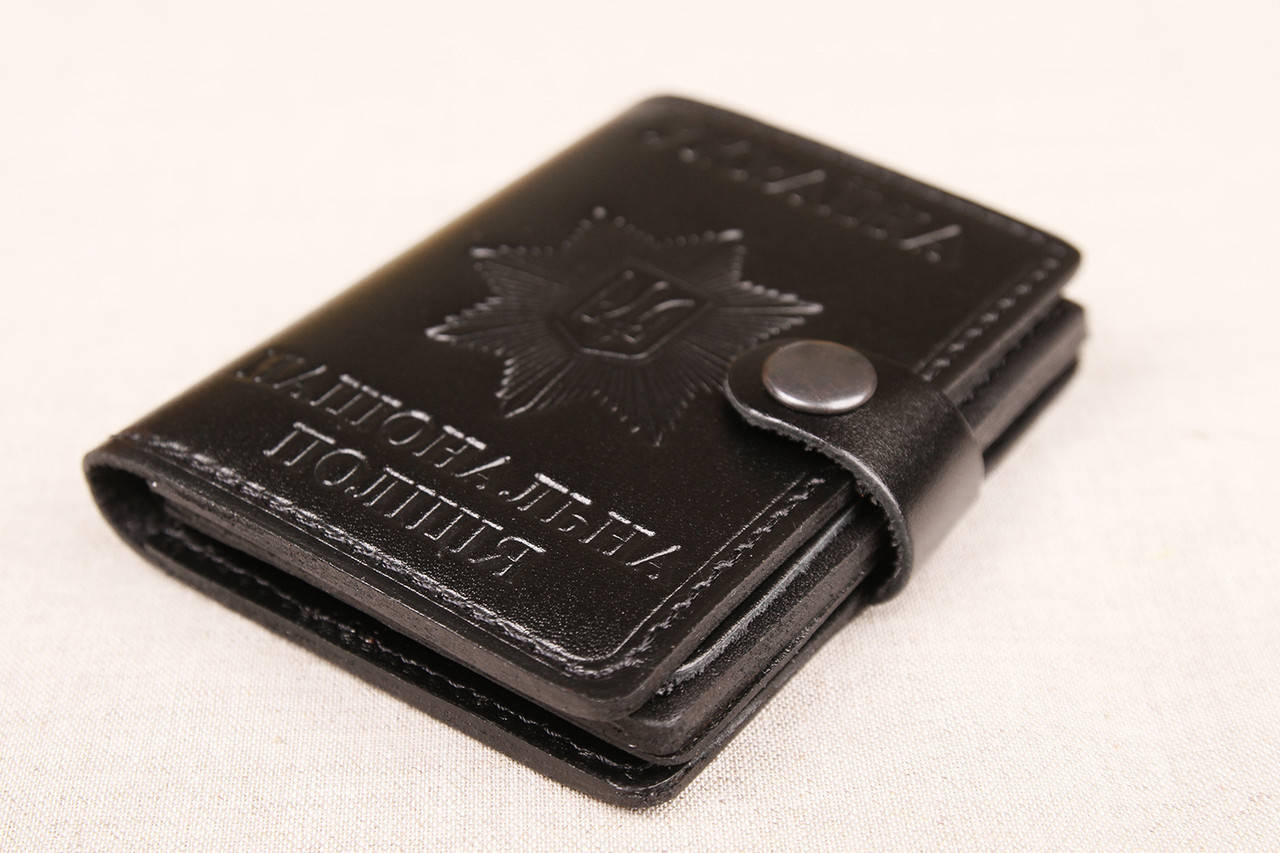 

Кожаная обложка Национальная полиция черная 011-001, Черный