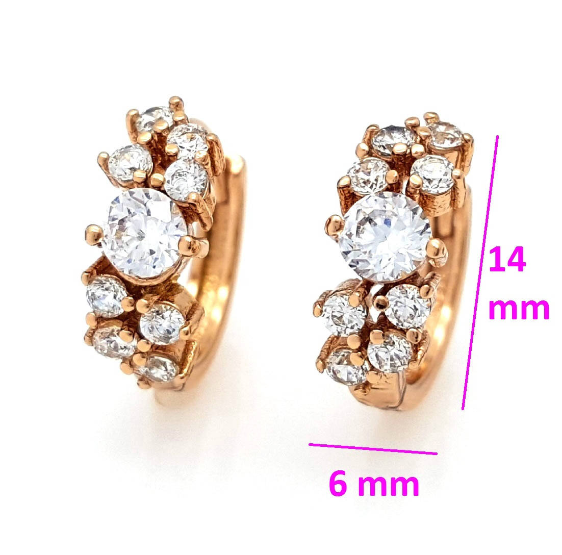

Серьги Классика, с россыпью циркония, позолота Xuping, 18К