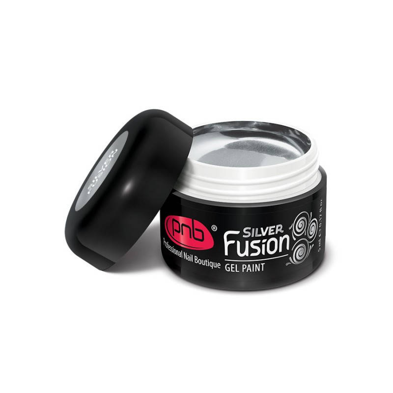 

PNB Silver Fusion Gel Paint - гель краска серебристая, 5 мл
