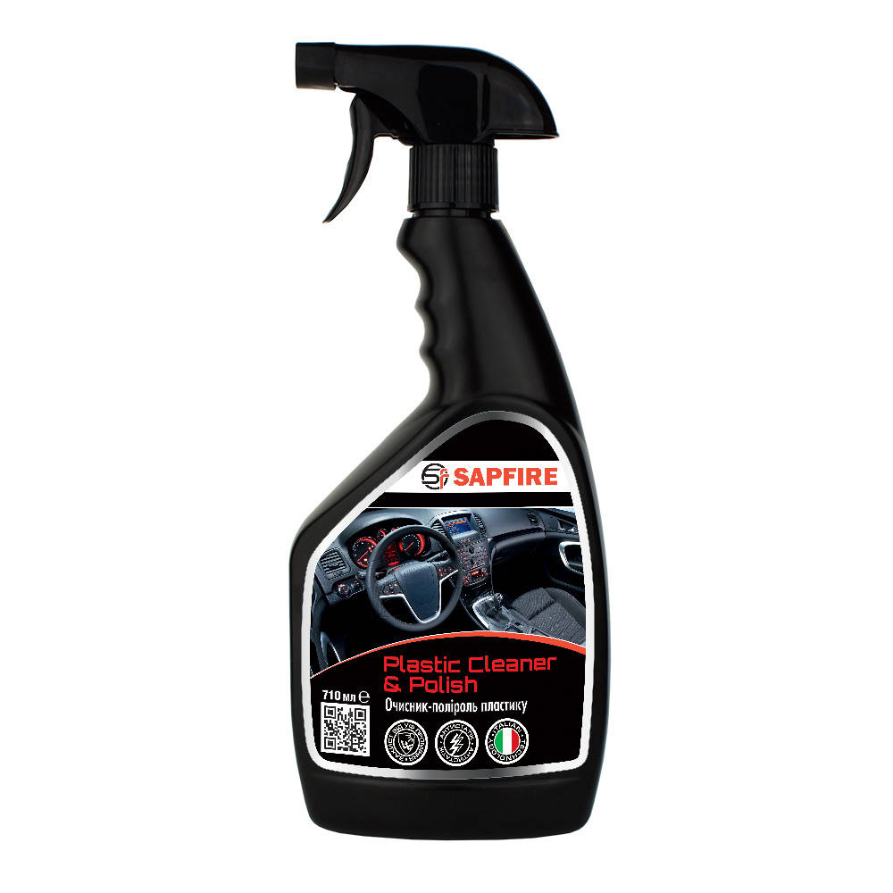 

Очищувач-поліроль пластика 710 мл SAPFIRE Plastic Cleaner & Polish (748100)