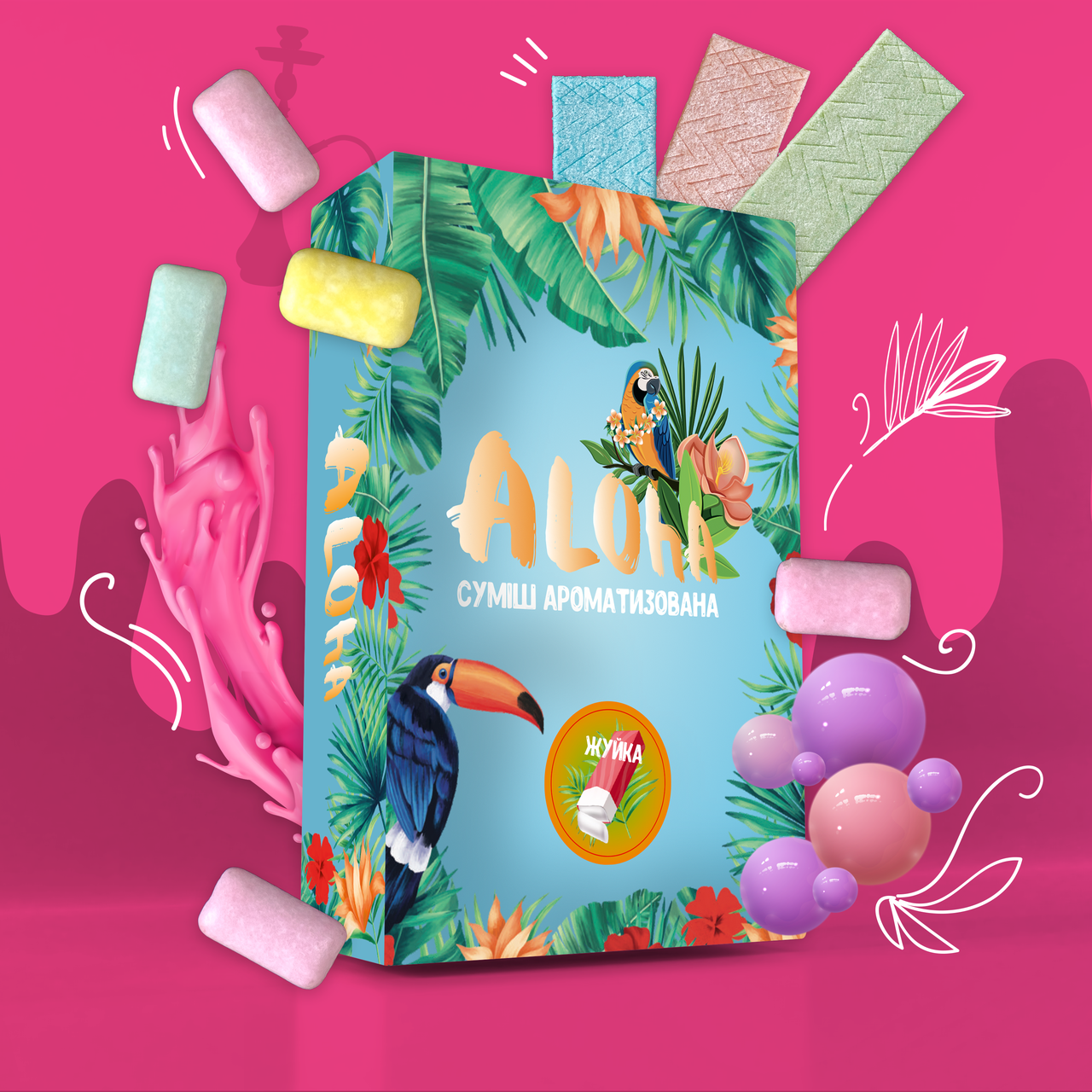 

Смесь на основе яблока Aloha - Жвачка
