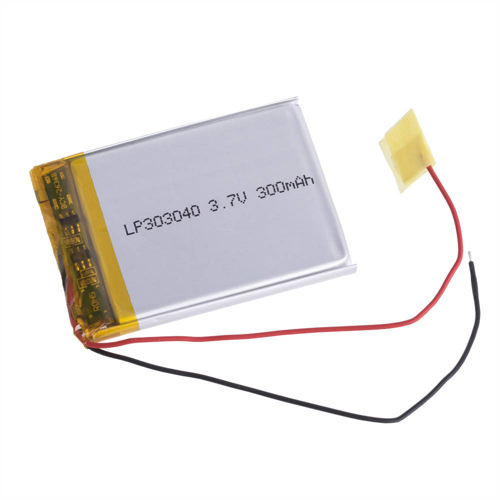 

303040 3.7V 300mAh (LiPo, 1C-2C, PCB+2wires(24AWG-80mm), 3x30x40mm) LiPower
