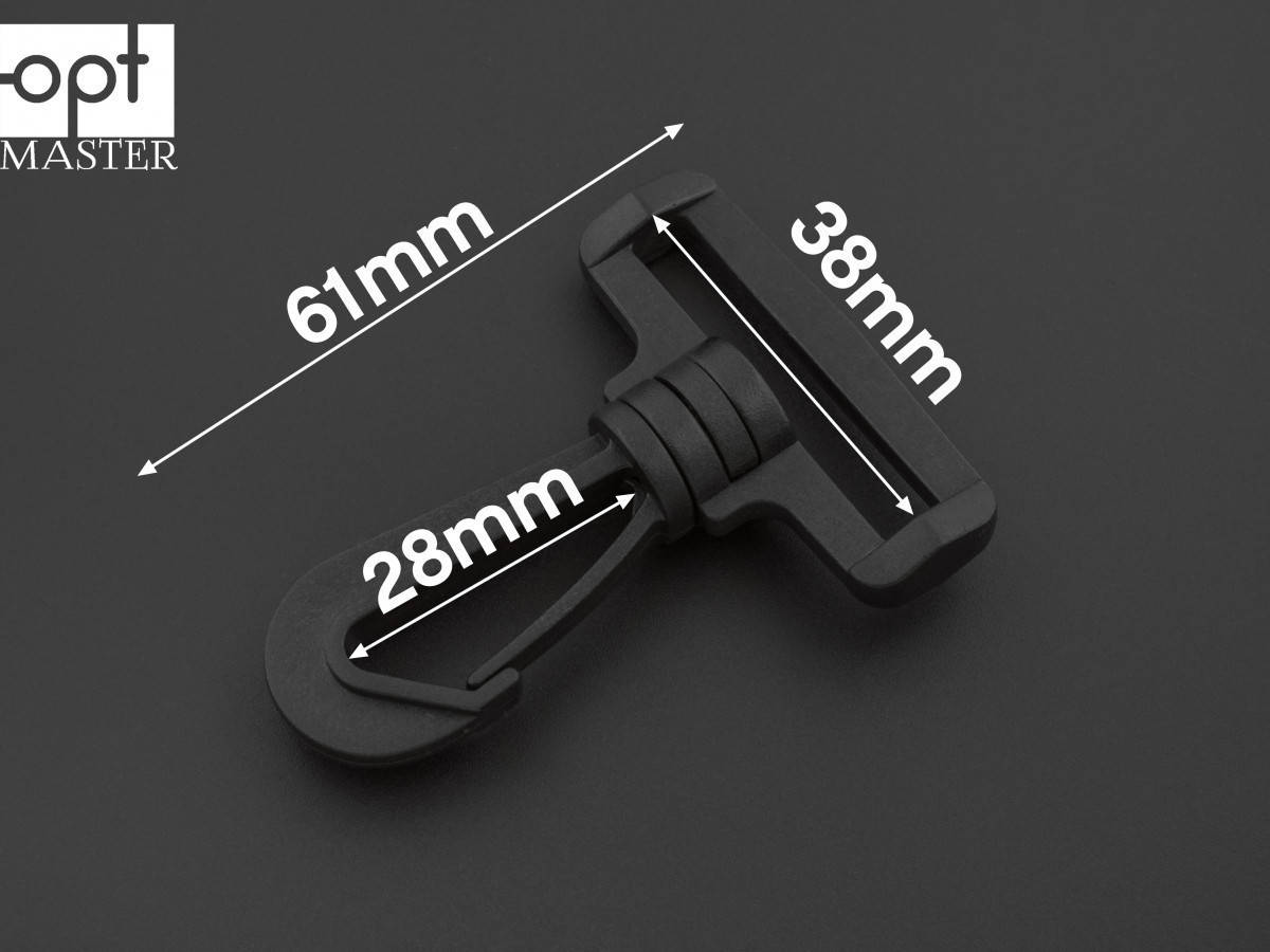 

Карабин 38 мм пластик КБ-(B)38121 Чёрный, Черный