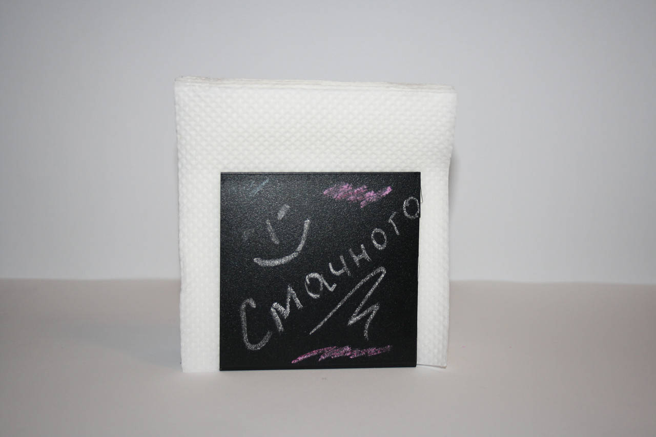 

Салфетница 9х9 см, подставка для салфеток меловая, Черный