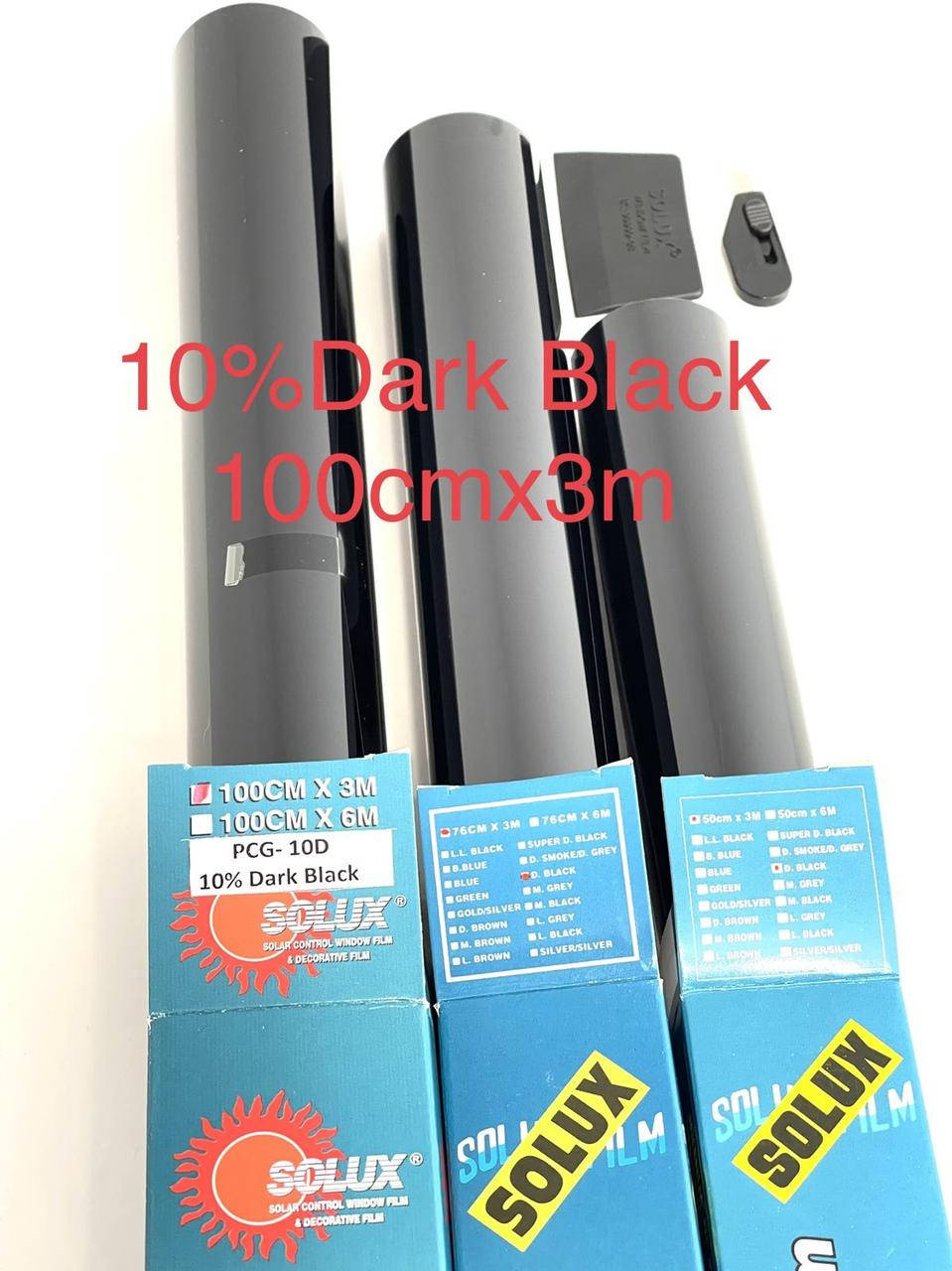 

10%Dark Black 100смх3м тонировка на авто SOLUX, Черный