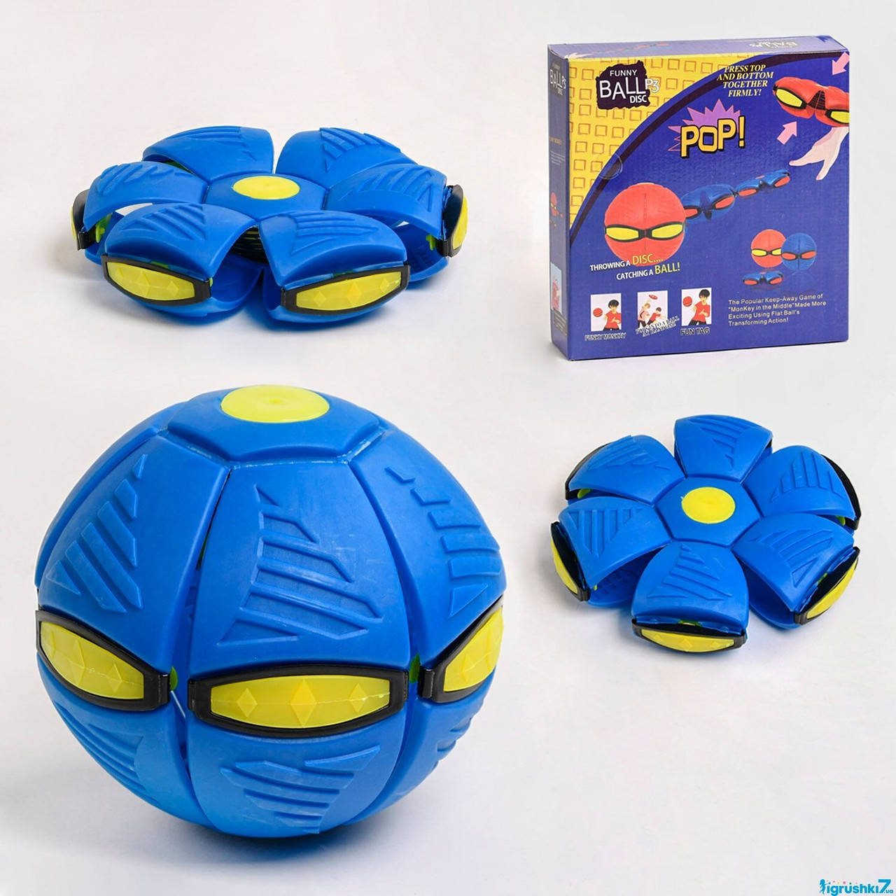 

Літаючий м'яч-фрісбі M12081 у коробціМ'яч трансформер "FLAT BALL P3 Disk" M12081