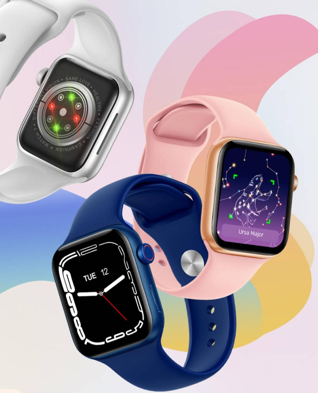 

Смарт часы Z37 Watch 7 Series Розовые Часы-смарт Фитнес браслет Smart Watch