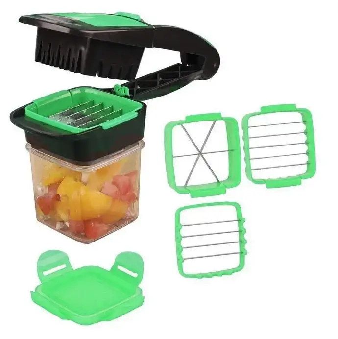 

Овощерезка слайсер Quick Nicer, фрукторезка, ручная овощерезка с насадками, nicer dicer quick, Зелёный