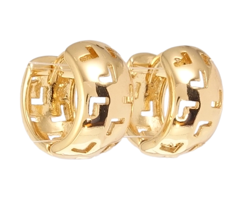 

Серьги Xuping Позолота 18K колечки "Резной орнамент" на одну сторону