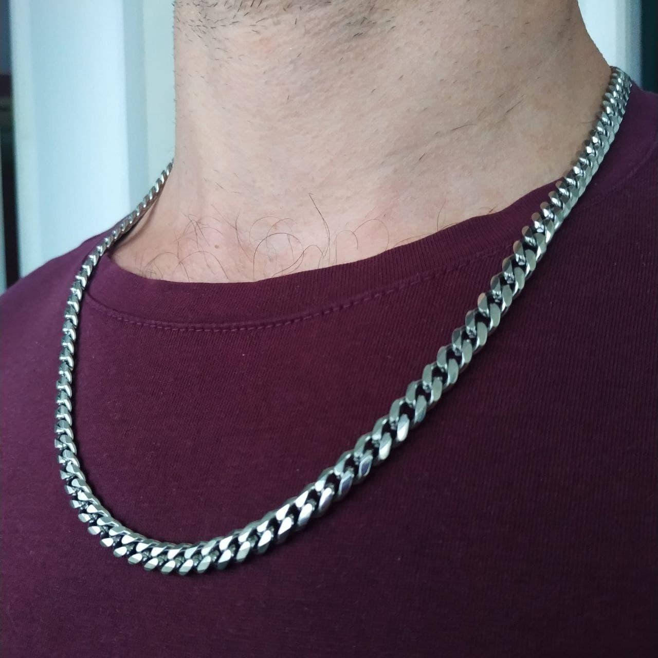 

Цепочка мужская из нержавеющей стали Steel Braiding. Кубинское плетение. 6мм*57см