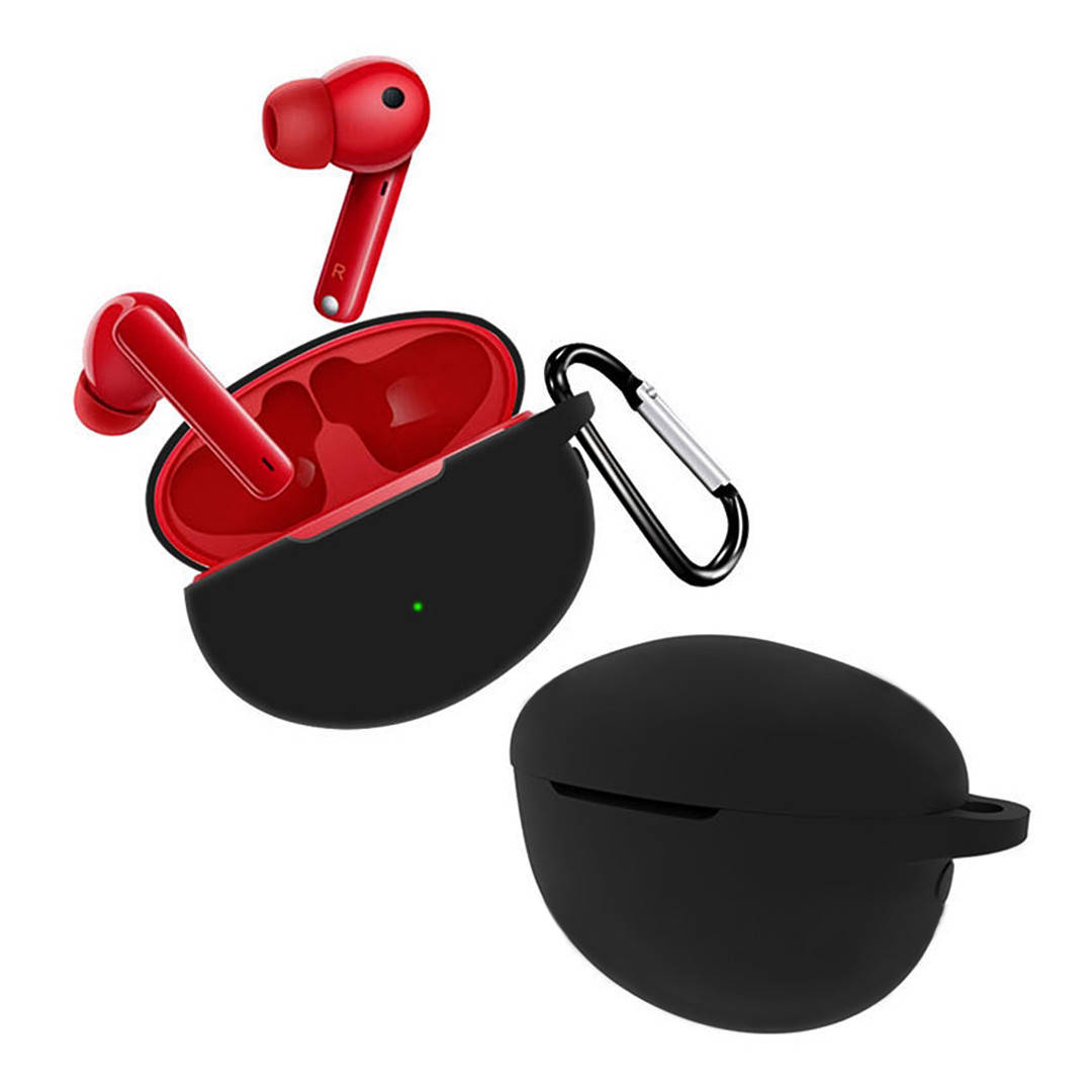 

Силиконовый чехол для Huawei FreeBuds 4i | чехол + карабин | черный