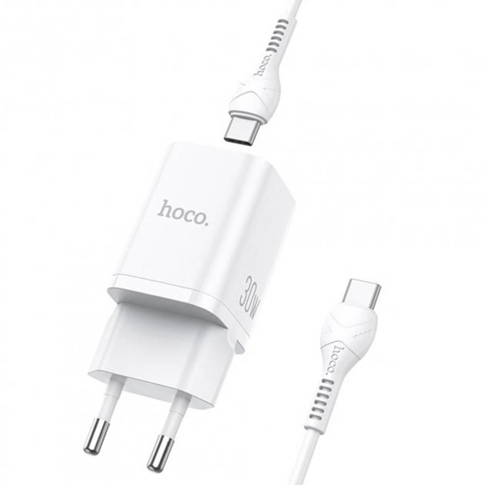 

Быстрое зарядное HOCO N13 Bright 30W 2 порта USB-A + USB-C, Белый