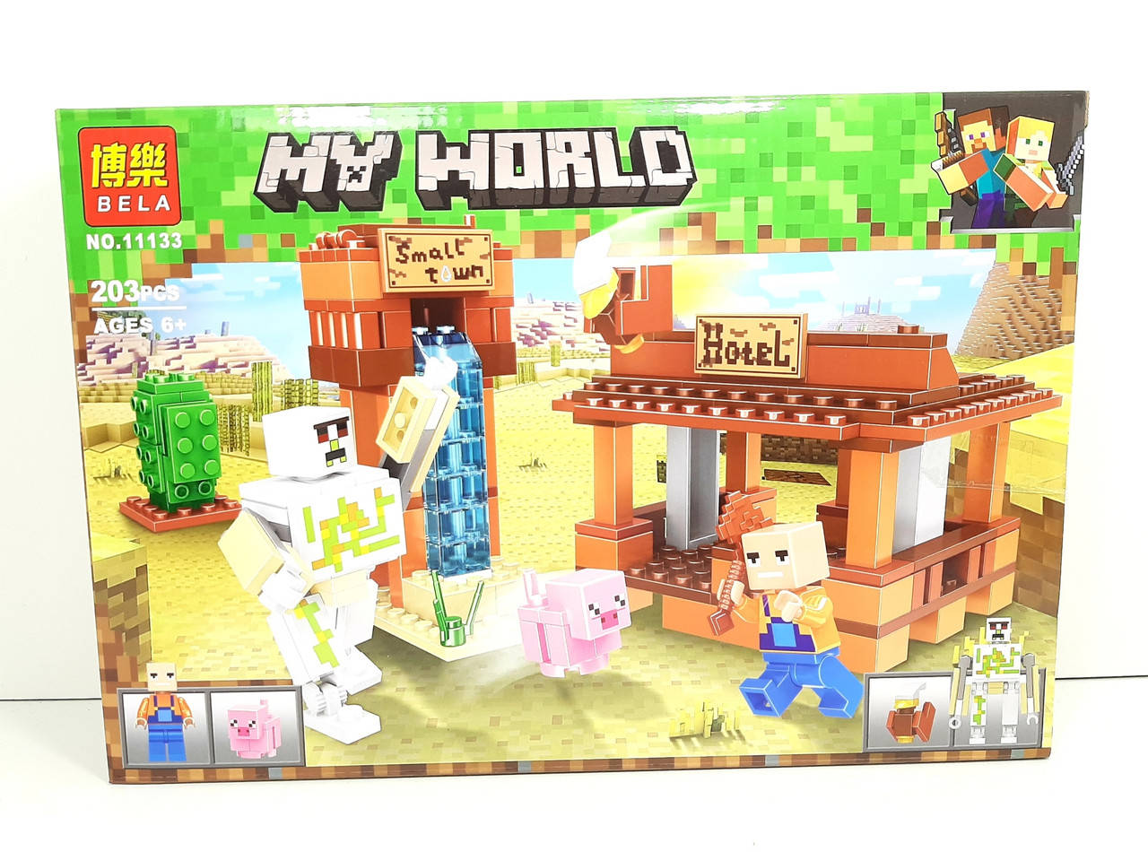 

Конструктор BELA 11133 MY WORLD, Minecraft "Мини отель" 203 детали