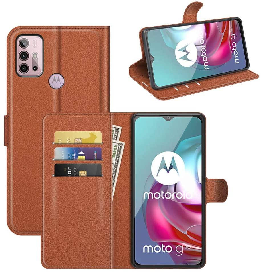 

Чехол IETP для Motorola Moto G10 книжка кожа PU с визитницей коричневый
