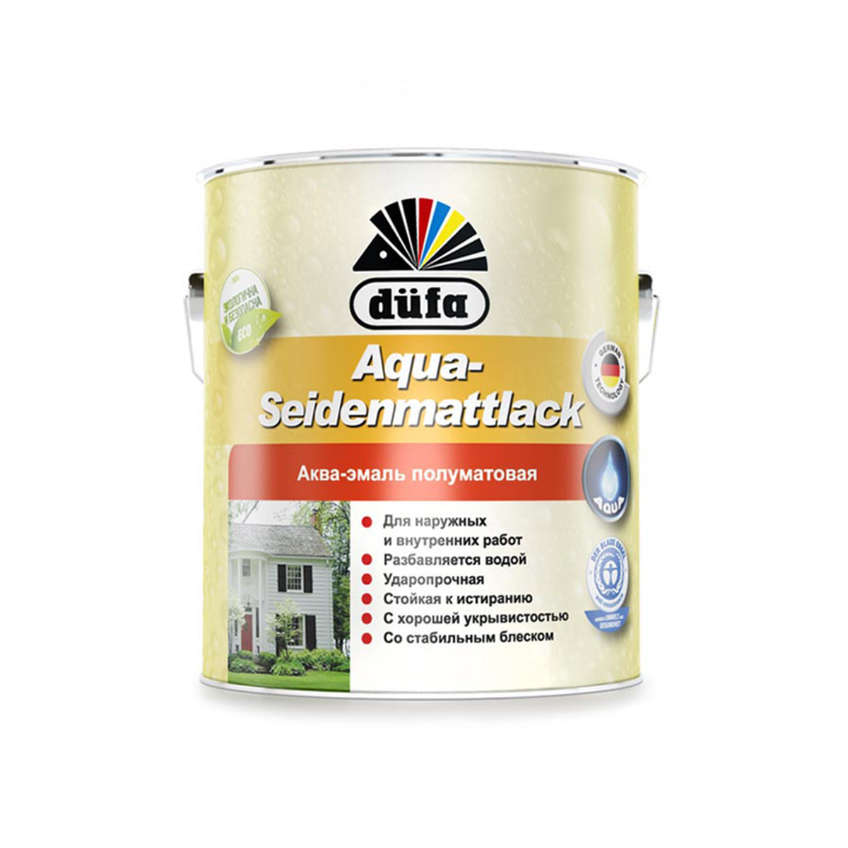 

Акриловая эмаль Dufa Aqua-Seidenmattlack полуматовая 2.5л