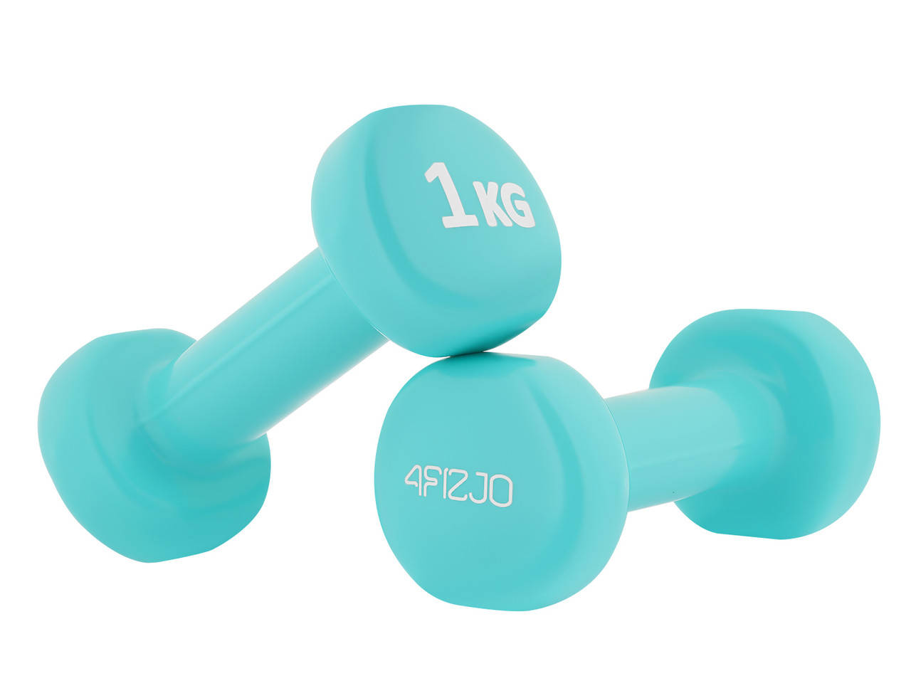 

Гантели виниловые 4FIZJO 2 x 1 кг голубые, Голубой