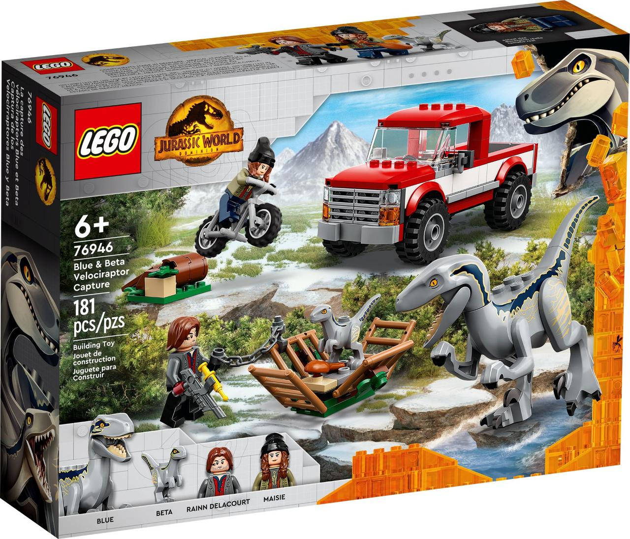 

Конструктор Lego Jurassic World Блу и поимка бета-велоцираптора 181 деталь (76946), Разные цвета